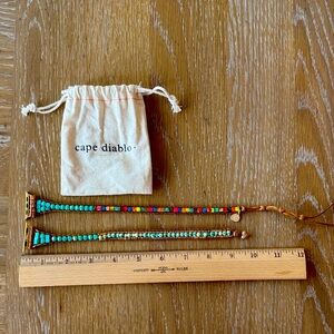 Cape Diablo Apple Watch Band Bracelet Double Tie Turquoise Stones Wrap Heart